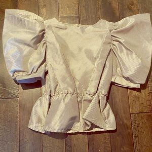 Top Shop Exaggerated Shoulder Top